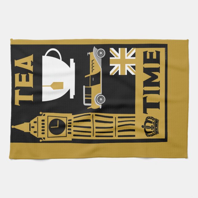 Linge De Cuisine Boissons de thé britanniques classiques (Horizontal)