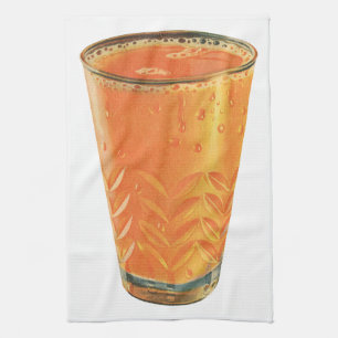 Linge De Cuisine Boissons Vintage, Verre de Jus d'Orange Petit Déje