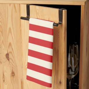 Linge De Cuisine Boîte aux lettres rouge à rayures crème Tofu