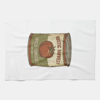 Linge De Cuisine Boîte de tomates épicées Rustique Vintage