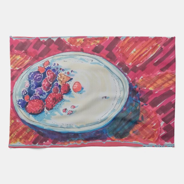 Linge De Cuisine Bol de Fruits Rouges (Horizontal)