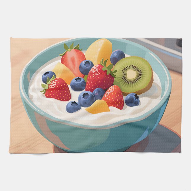 Linge De Cuisine Bol de yaourt aux fruits frais (Horizontal)