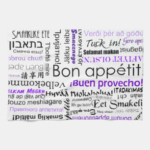 Linge De Cuisine Bon appetit dans d'autres langues - violet