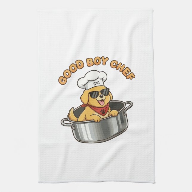 Linge De Cuisine Bon garçon chef cuisine chien (Vertical)