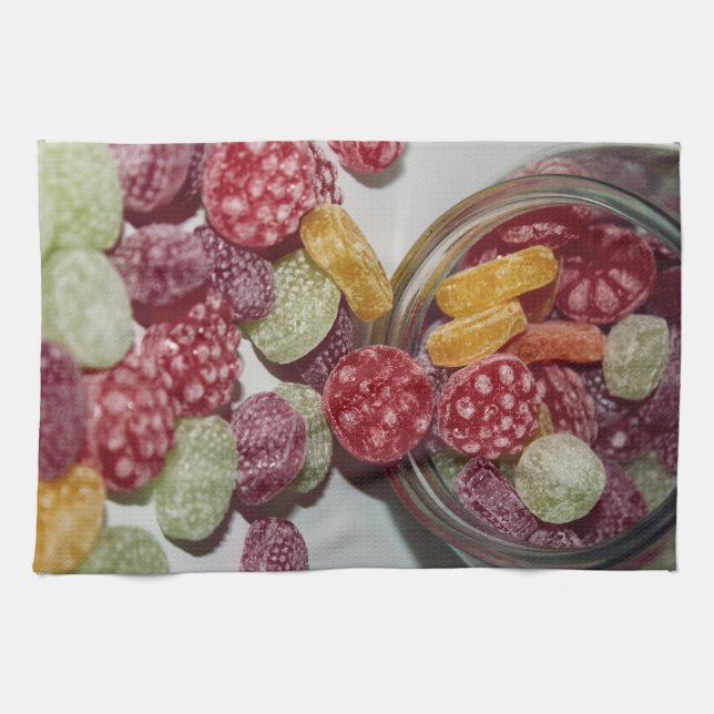 Linge De Cuisine Bonbons aux fruits durs déversés de pot - Cuisine (Horizontal)