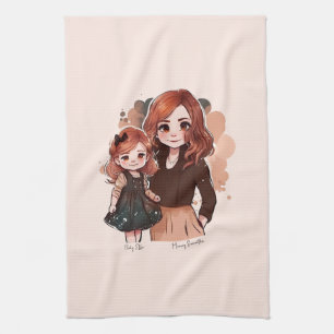Linge De Cuisine Bond adorable maman et fille (2)