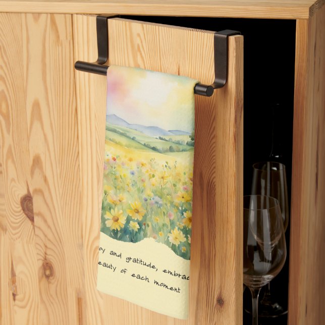 Linge De Cuisine Bonheur Affirmation positive (Pliage en tiers)