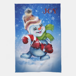Linge De Cuisine Bonhomme de neige avec une écharpe