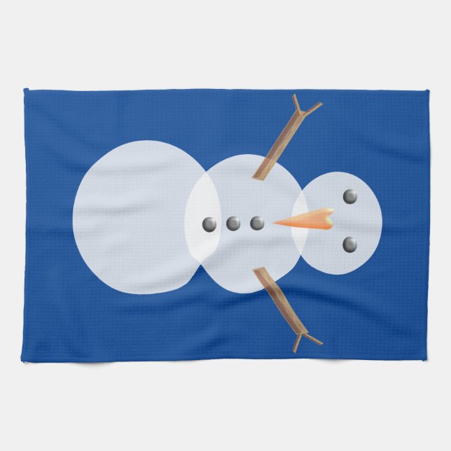 Linge De Cuisine bonhomme de neige de noël (Horizontal)