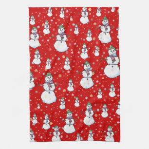 Linge De Cuisine Bonhomme de neige mignon gai et vacances en pastel