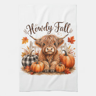 Linge De Cuisine Bonjour automne vache des Highlands Bonne Action d