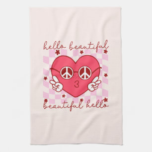 Linge De Cuisine Bonjour belle Cute et coeur