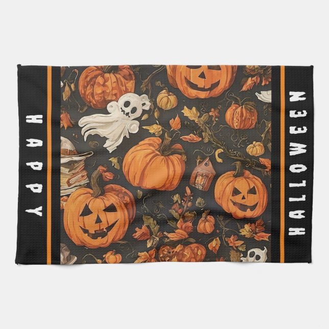 Linge De Cuisine Bonne collection Vintage d'Halloween (Horizontal)