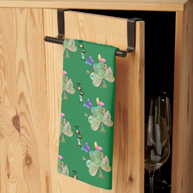 Linge De Cuisine "Bonne Saint Patrick" Leprechaun (Pliage en tiers)