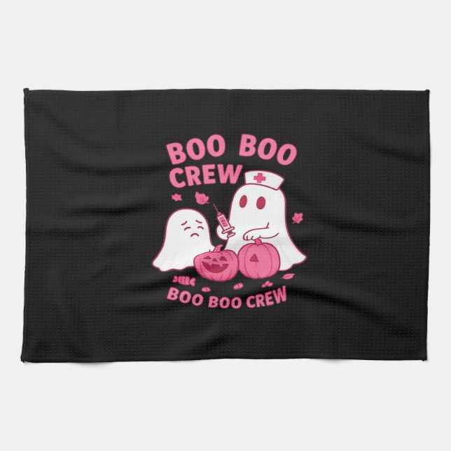 Linge De Cuisine Boo Boo Crew Nurse Funny Halloween Ghost Nurse Gir (Horizontal)