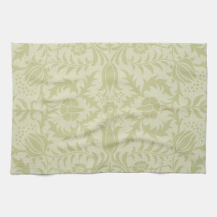 Linge De Cuisine Borage vintage vert tendre damas de William Morris