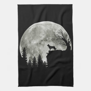 Linge De Cuisine Border Collie silhouette On Mountain Halloween Dog