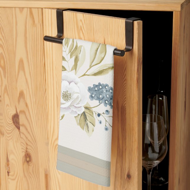 Linge De Cuisine Botanique aquarelle florale hivernale (Pliage en tiers)