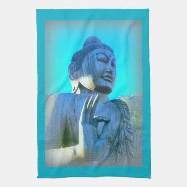 Linge De Cuisine bouddha bleu (Vertical)