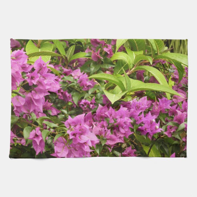 Linge De Cuisine Bougainvillea Floral Pourpre Tropical (Horizontal)