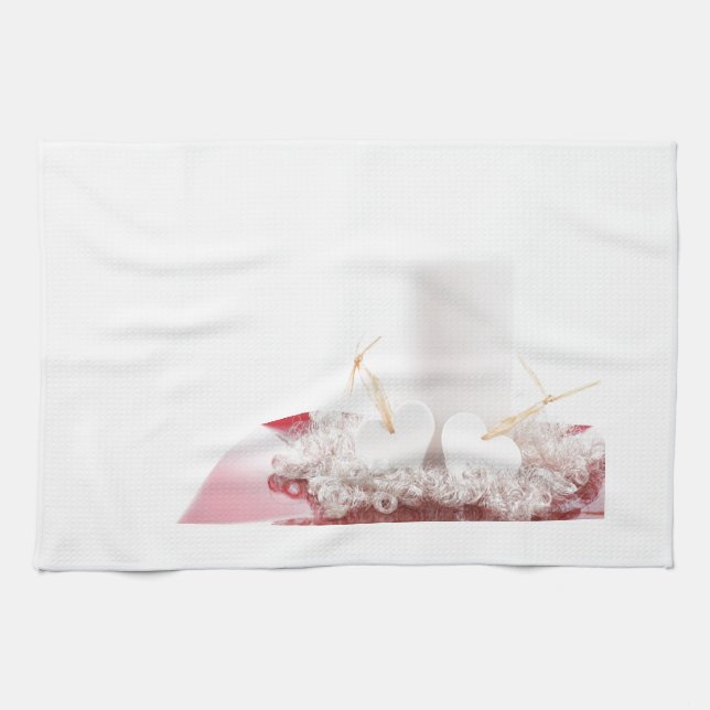 Linge De Cuisine Bougie et coeurs (Horizontal)