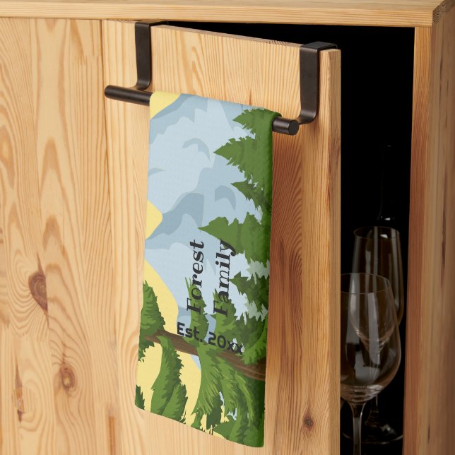 Linge De Cuisine Bougie Pillar Vue Montagne (Pliage en tiers)