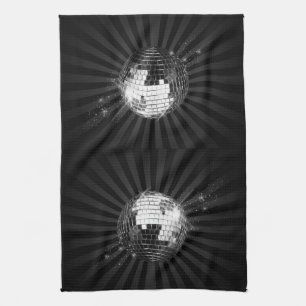 Linge De Cuisine Boule Disco Mirror sur noir