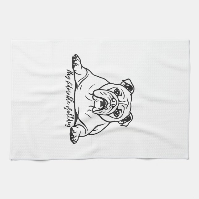 Linge De Cuisine Bouledogue adorable (Horizontal)