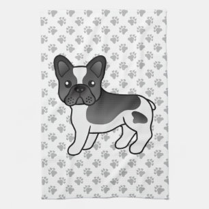 Linge De Cuisine Bouledogue français à taches noires Chien de dessi