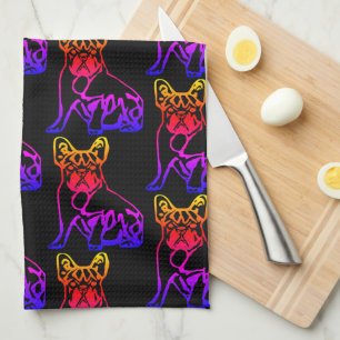 Linge De Cuisine Bouledogue français Néon Bouledogue français