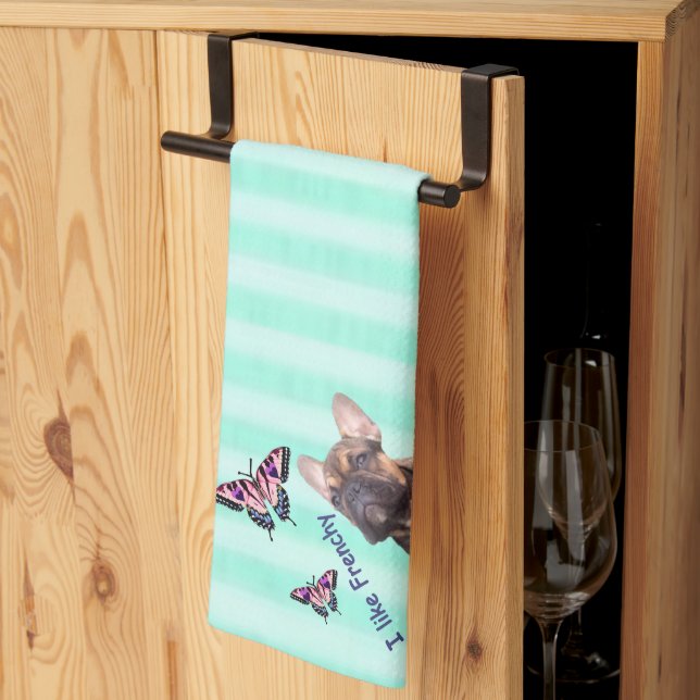 Linge De Cuisine Bouledogue français papillon Bouledogue français (Pliage en tiers)