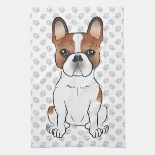 Linge De Cuisine Bouledogue français pie rouge mignon chien de dess