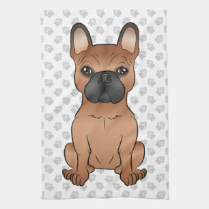 Linge De Cuisine Bouledogue français rouge / Frenchie dessin animé 