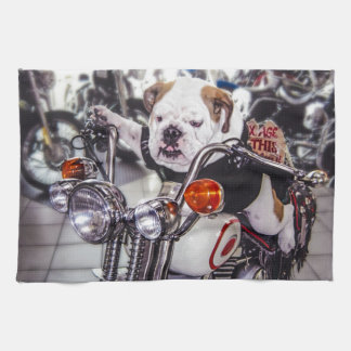 Linge De Cuisine Bouledogue sur la moto