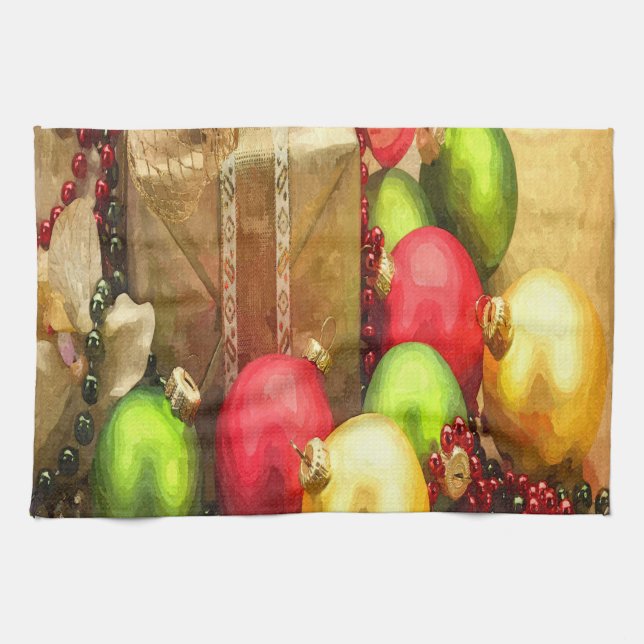 Linge De Cuisine Boules de Noël (Horizontal)