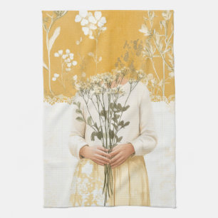 Linge De Cuisine Bouquet de fleurs sauvages Cottagecore Portrait