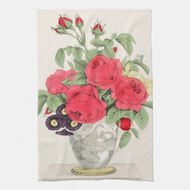Linge De Cuisine Bouquet de Roses (Vertical)