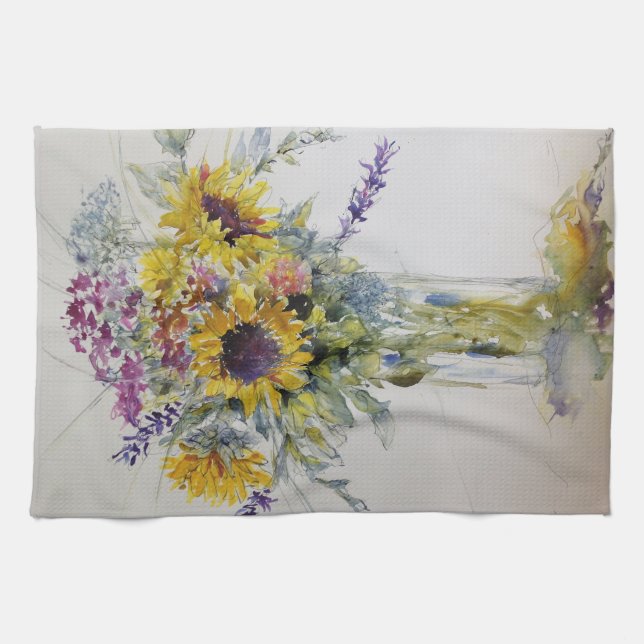 Linge De Cuisine Bouquet de tournesols (Horizontal)