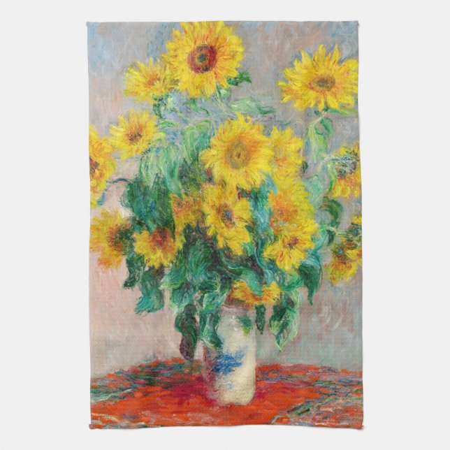 Linge De Cuisine Bouquet de tournesols Claude Monet (Vertical)