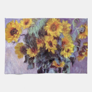 Linge De Cuisine Bouquet de tournesols par Claude Monet, Art vintag