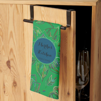 Linge De Cuisine Bouquet en fleurs Kelly Green