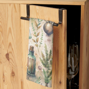 Linge De Cuisine Bouteilles d'Apothicairerie Cottagecore Botanique