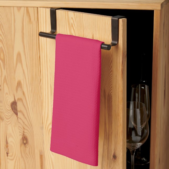 Linge De Cuisine Bouton à lèvres (couleur solide) Crimson (Pliage en tiers)