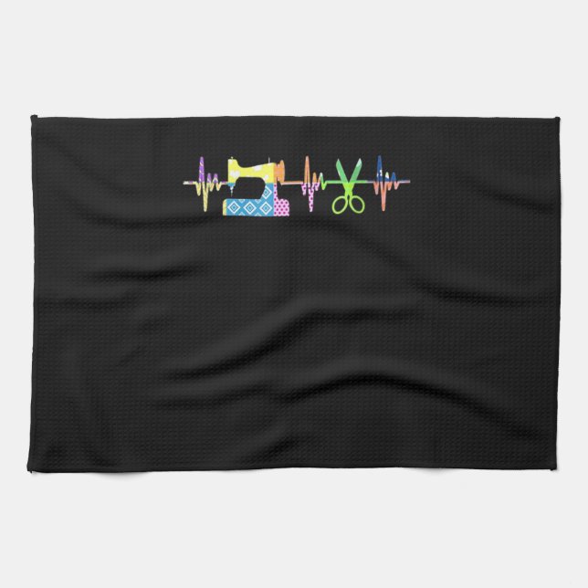 Linge De Cuisine Bouton de coeur à coudre - Odeur à coudre (Horizontal)