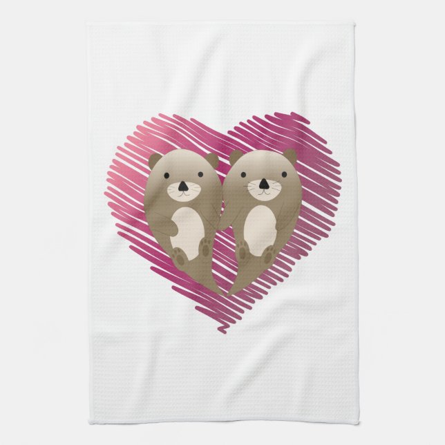 Linge De Cuisine Boutons flottantes mignonnes en amour (Vertical)
