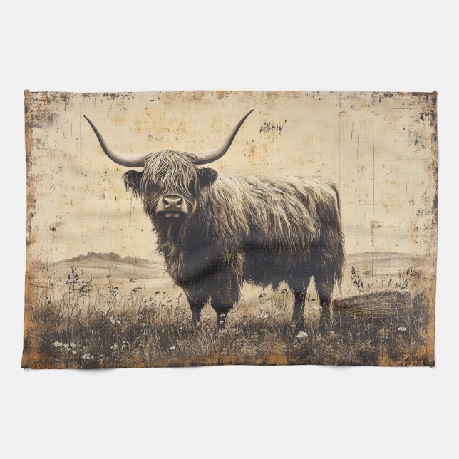 Linge De Cuisine Bovins rustiques des Highlands (Horizontal)