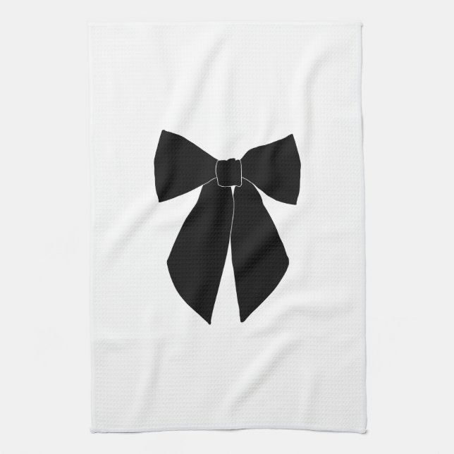 Linge De Cuisine Bow noir (Vertical)