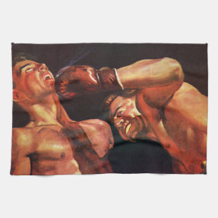 Linge De Cuisine Boxe vintage, Boxers Punching Combattre