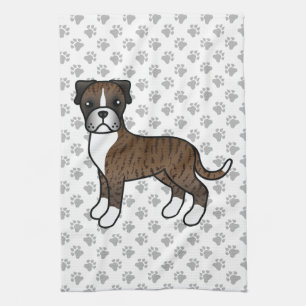 Linge De Cuisine Boxer Bringé Chien de Dessin Animé Mignon & Pattes