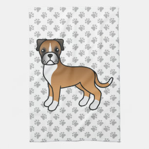 Linge De Cuisine Boxer pâle Cartoon Chien & Pâtes